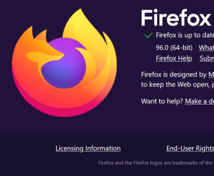 Mozilla Firefox 96 Update